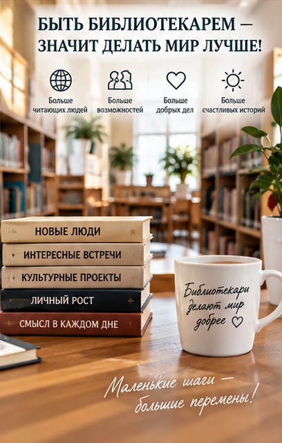 Быть библиотекарем — значит делать мир лучше: новые люди, встречи, проекты и смысл в каждом дне.